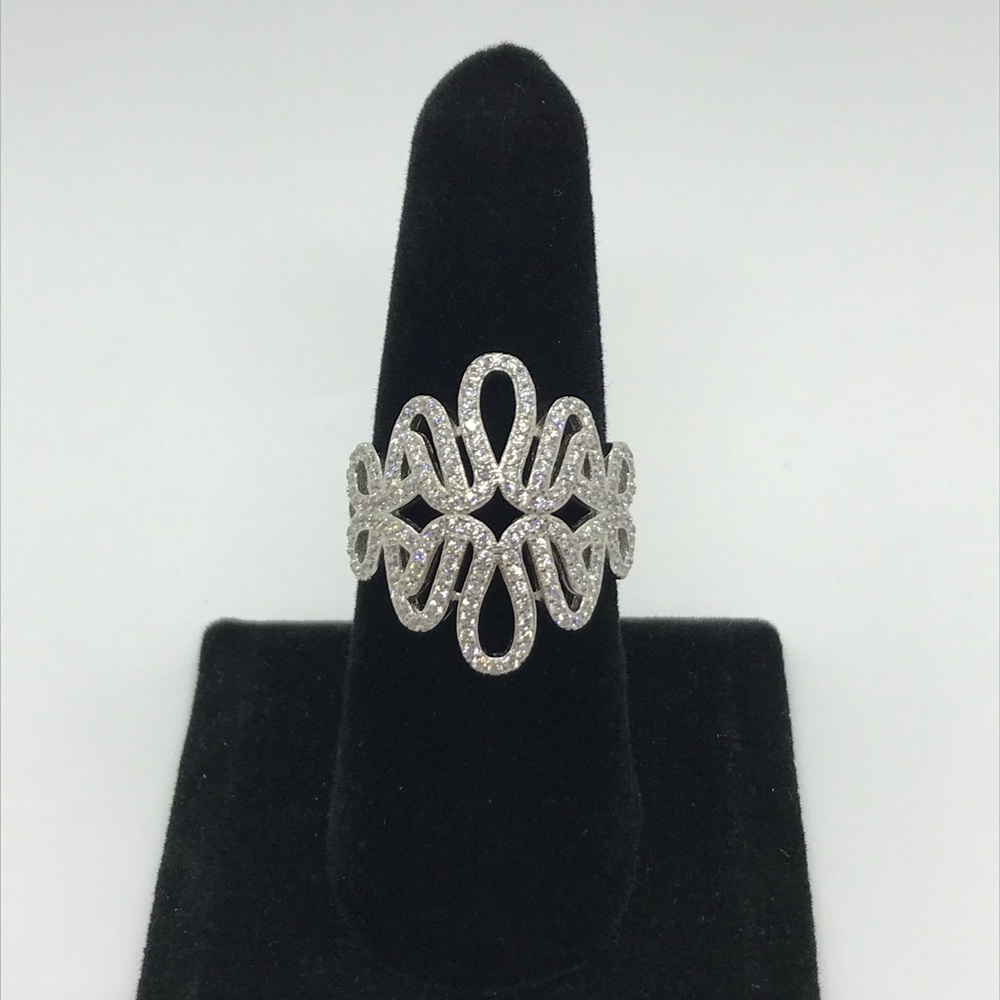 925 Sterling Silver Zigzag Design Ring - image 2